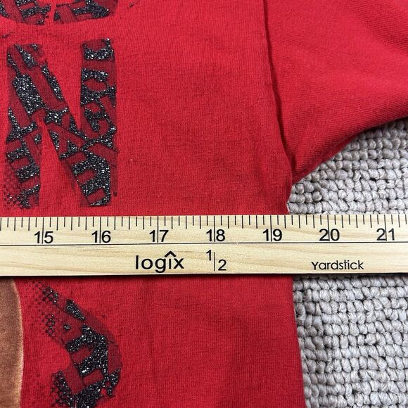 Vtg Chris Brown Live Concert Tour Graphic Shirt Mens Medium Pop Red Glitter Y2K - Picture 6 of 12